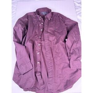 Men's Polo Ralph Lauren Red Blake Oxford Dress Shirt 100% Cotton Size Large